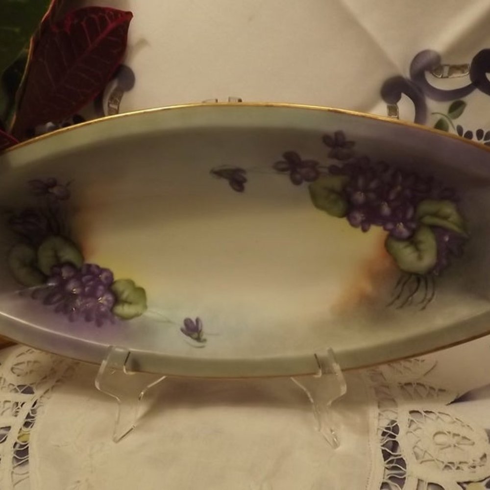Antique Hand-Painted Bone China Noritake Dish